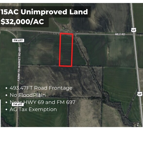 Milo Rd rd, Whitewright, TX à vendre - Photo de l’immeuble – Image 1 sur 5