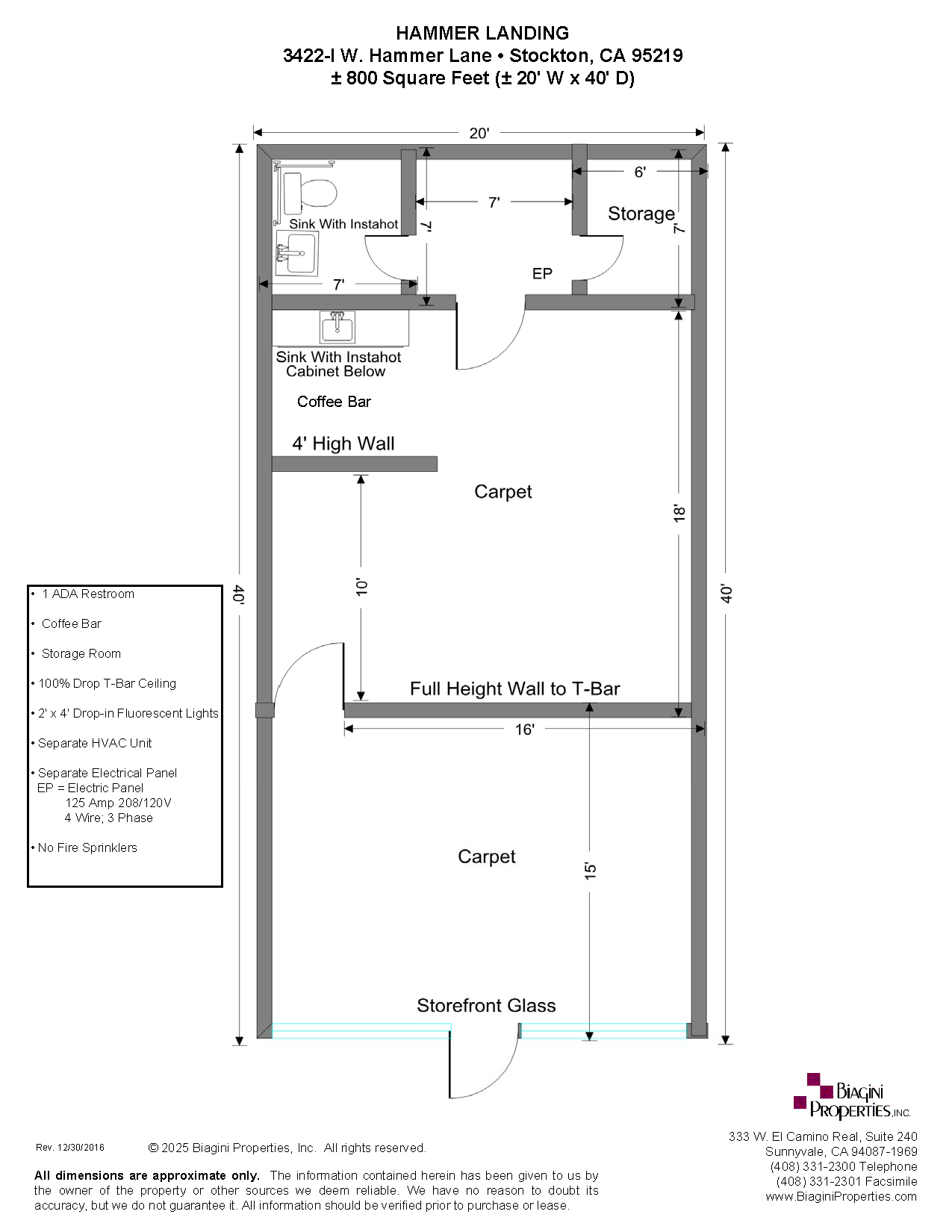 3410-3436 W Hammer Ln, Stockton, CA à louer Plan d’étage– Image 1 sur 1