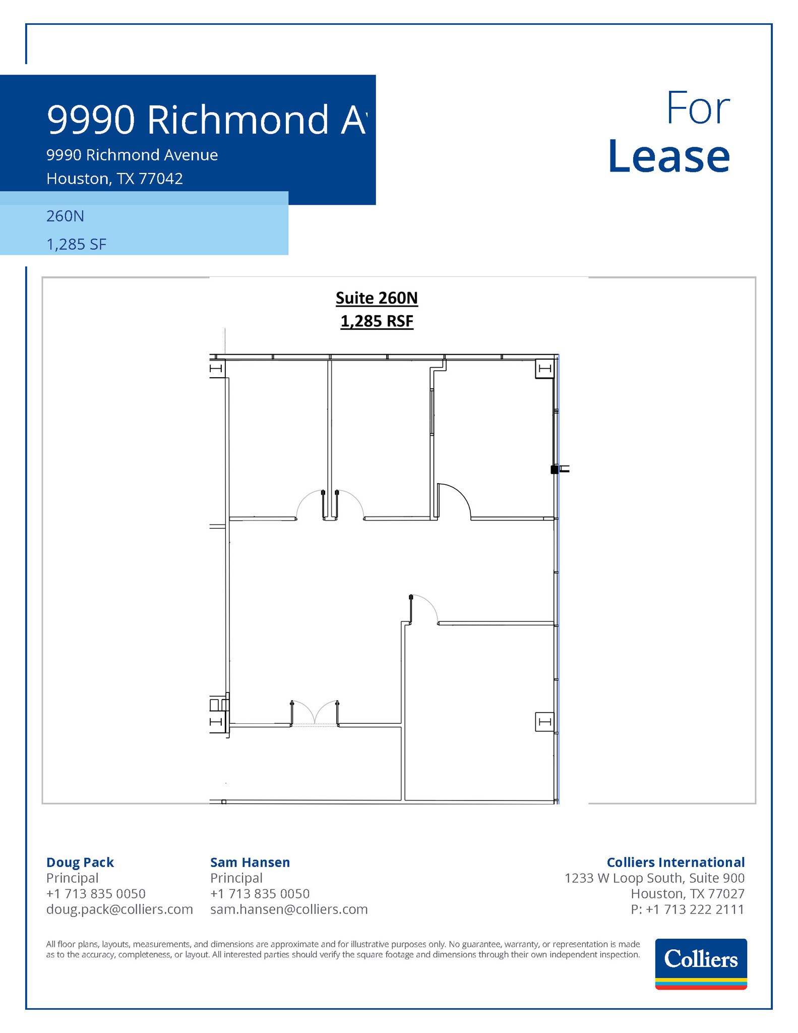 9990 Richmond Ave, Houston, TX à louer Plan d’étage– Image 1 sur 1