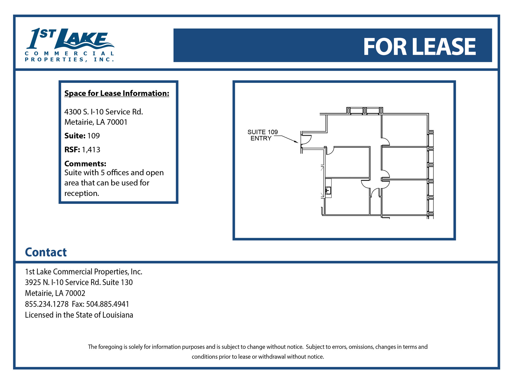4300 S I-10 Service Rd, Metairie, LA à louer Plan d’étage– Image 1 sur 1