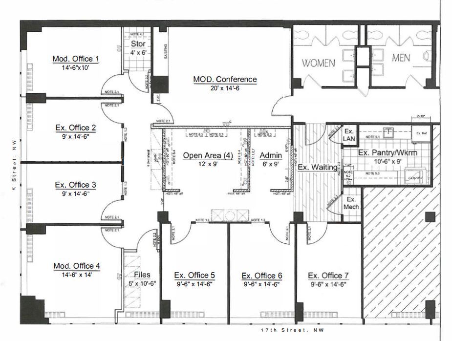 1701 K St NW, Washington, DC à louer Plan d’étage– Image 1 sur 1