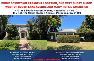 Plus de détails pour 477-483 and 495-495 1/2 S Hudson Avenue – Logement à vendre, Pasadena, CA