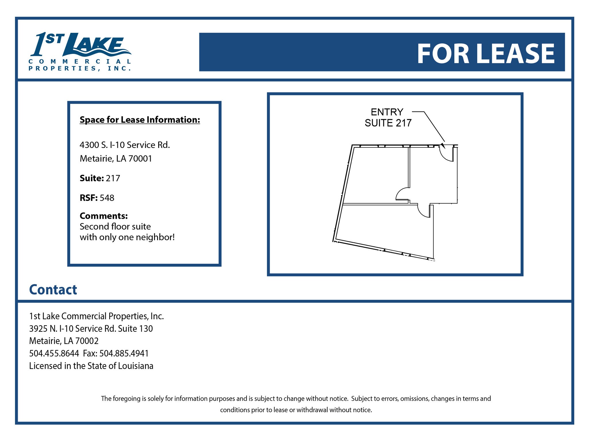 4300 S I-10 Service Rd, Metairie, LA à louer Plan d’étage– Image 1 sur 1