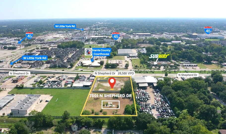 7301 N Shepherd Dr, Houston, TX à vendre - Aérien – Image 3 sur 6