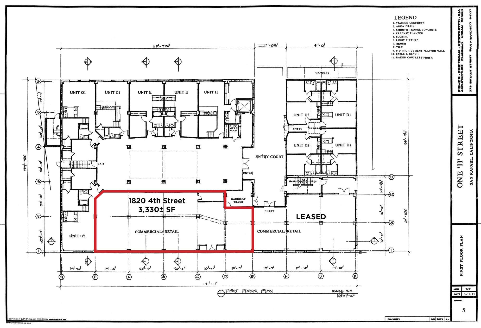 1 H St, San Rafael, CA à louer Plan d’étage– Image 1 sur 1