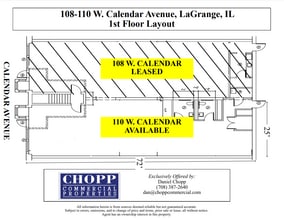 108-110 W Calendar Ave, La Grange, IL à louer Plan d’étage– Image 1 sur 2
