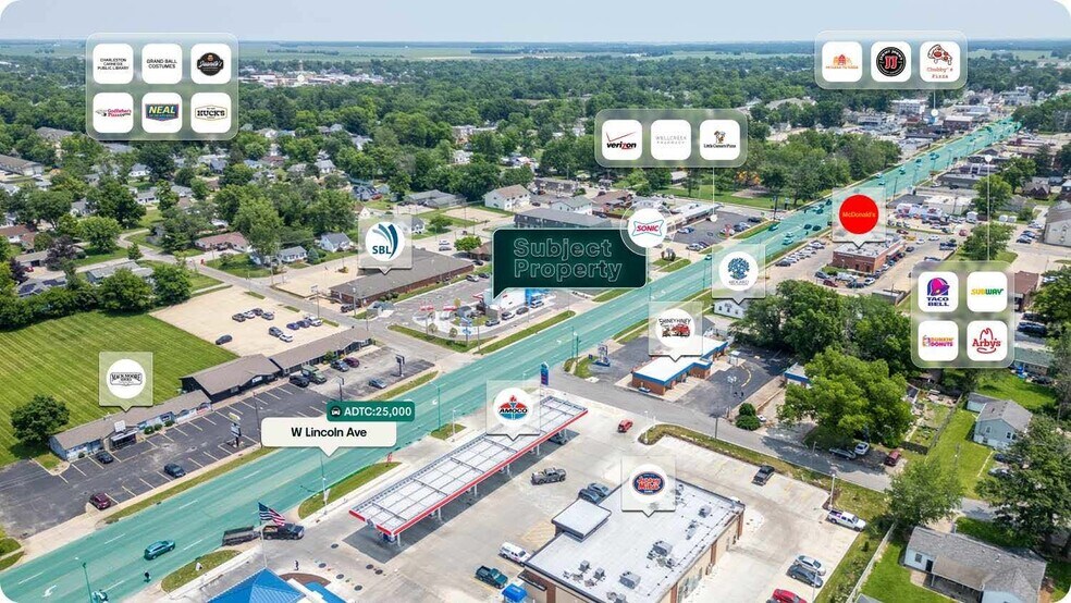 107 W Lincoln Ave, Charleston, IL à vendre - Aérien – Image 2 sur 2