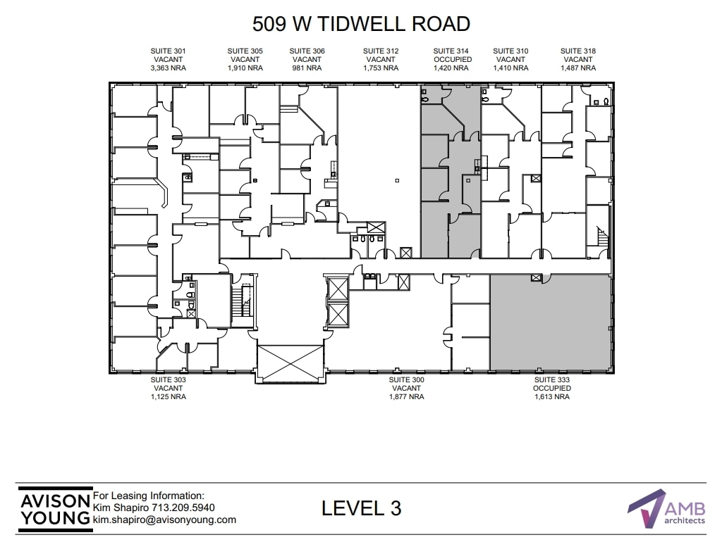 509 W Tidwell Rd, Houston, TX à louer Plan d’étage– Image 1 sur 2