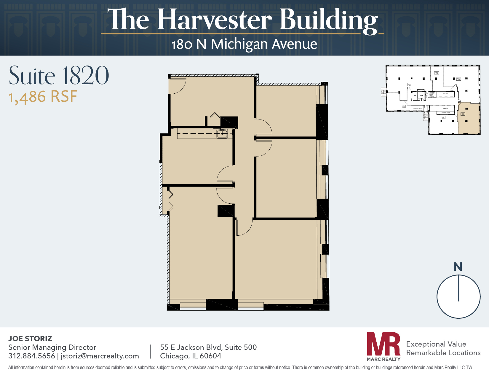 180 N Michigan Ave, Chicago, IL à louer Plan d’étage– Image 1 sur 7