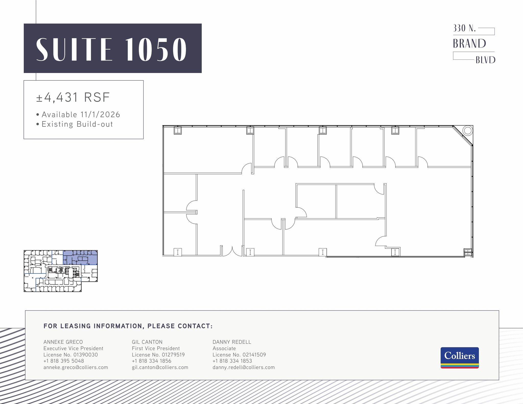 330 N brand Blvd, Glendale, CA à louer Plan d’étage– Image 1 sur 1