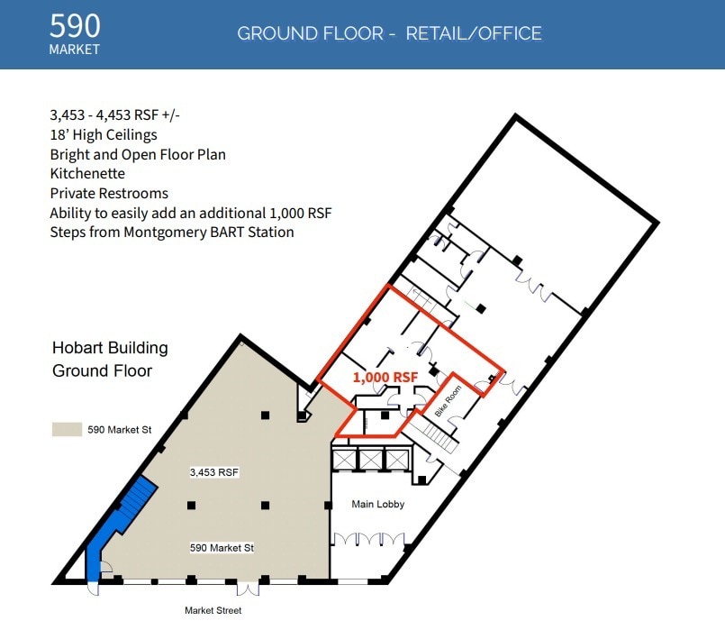 582-590 Market St, San Francisco, CA à louer Plan d’étage– Image 1 sur 1
