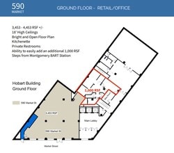 582-590 Market St, San Francisco, CA à louer Plan d’étage– Image 1 sur 1