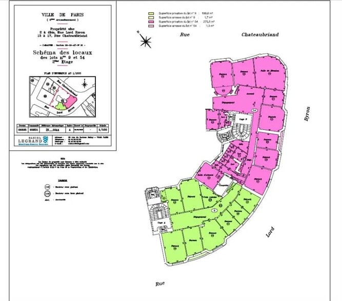 2-4 Rue Lord Byron, Paris à louer - Plan de site – Image 3 sur 3