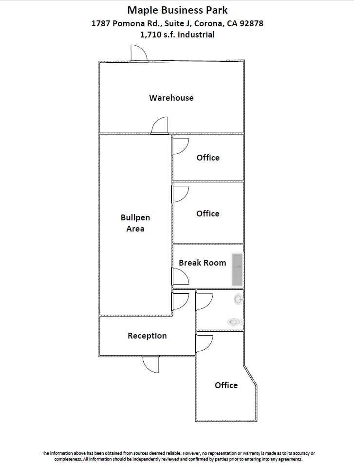 127 Business Center Dr, Corona, CA à louer Plan d’étage– Image 1 sur 1