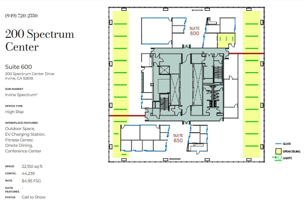 200 Spectrum Center Dr, Irvine, CA à louer Plan d’étage– Image 1 sur 1