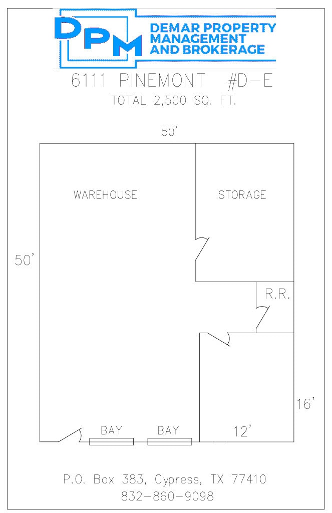 6101 Pinemont Dr, Houston, TX à louer Plan d’étage– Image 1 sur 1