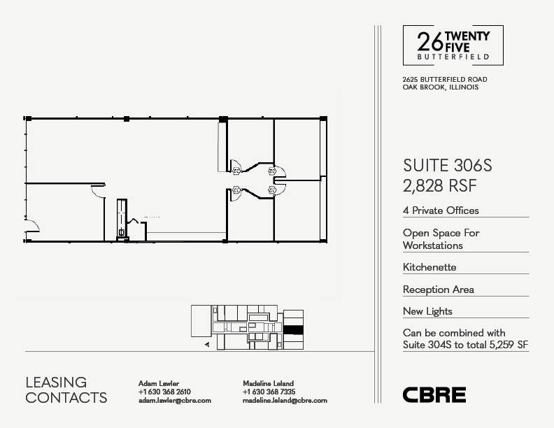 2625 Butterfield Rd, Oak Brook, IL à louer Plan d’étage– Image 1 sur 1
