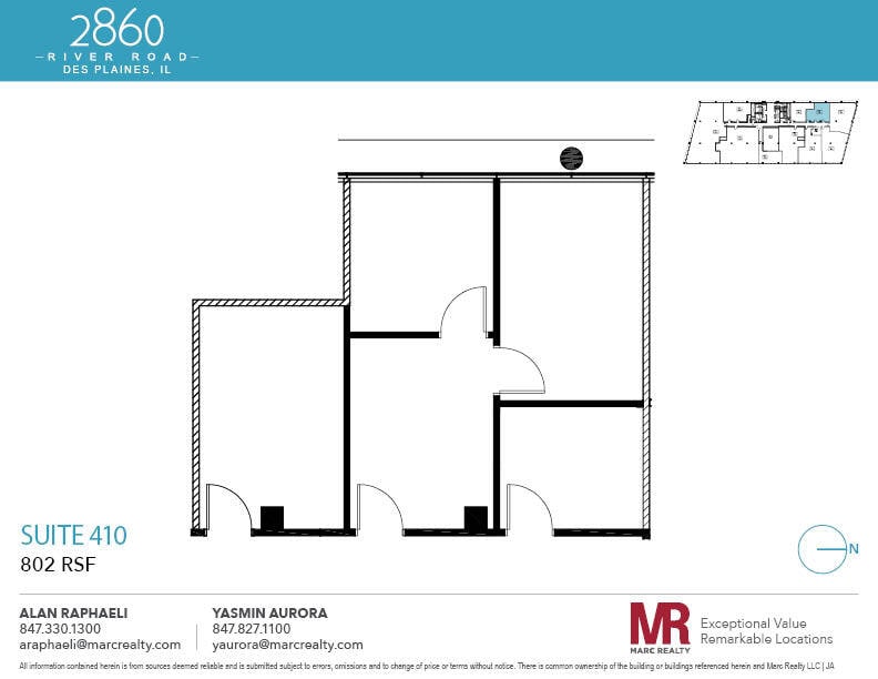 2860 S River Rd, Des Plaines, IL à louer Plan d’étage– Image 1 sur 1