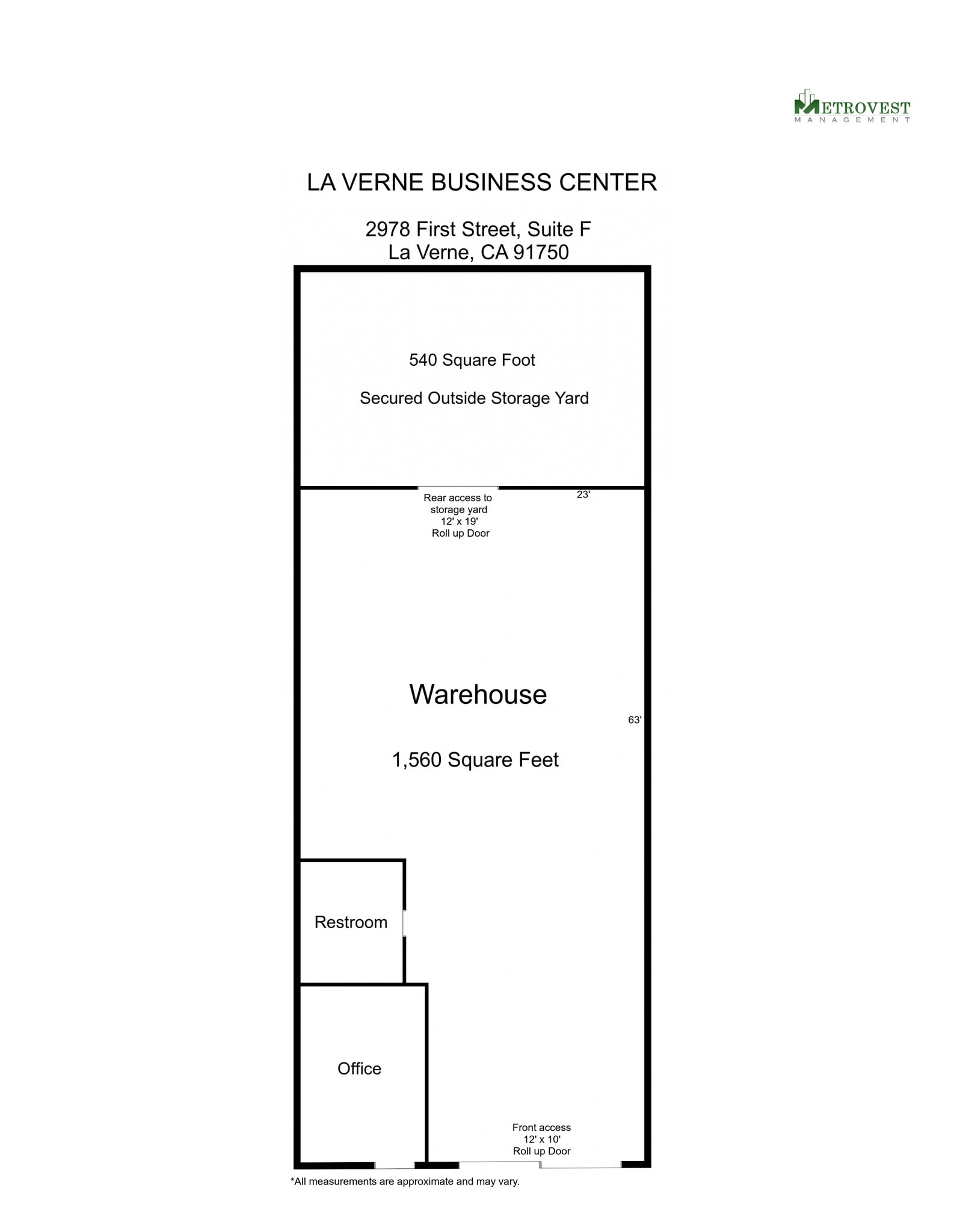 2974-2988 First St, La Verne, CA à louer Plan d’étage– Image 1 sur 1