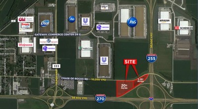 Gateway Commerce Ctr, Pontoon Beach, IL - VUE AÉRIENNE  vue de carte - Image1