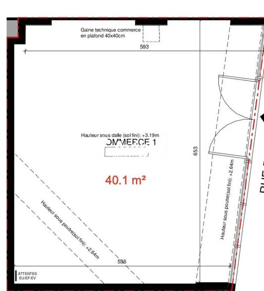 Local commercial dans Paris à louer - Plan d’étage – Image 2 sur 3