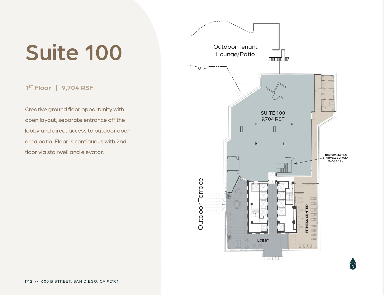 600 B St, San Diego, CA à louer Plan d’étage– Image 1 sur 1