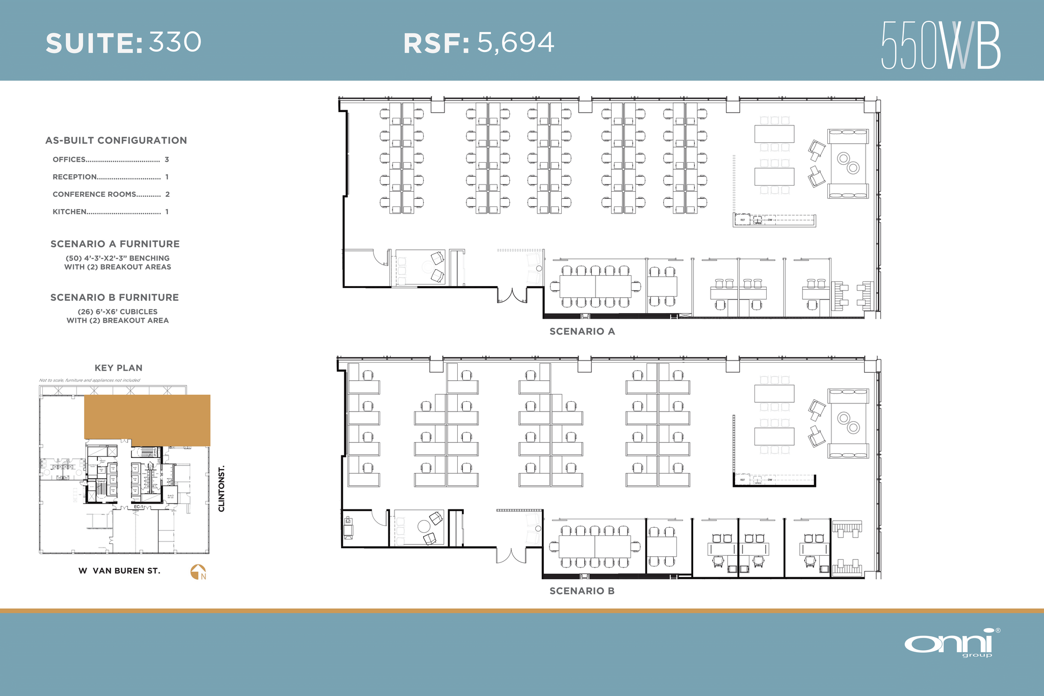 550 W Van Buren St, Chicago, IL à louer Plan d’étage– Image 1 sur 1