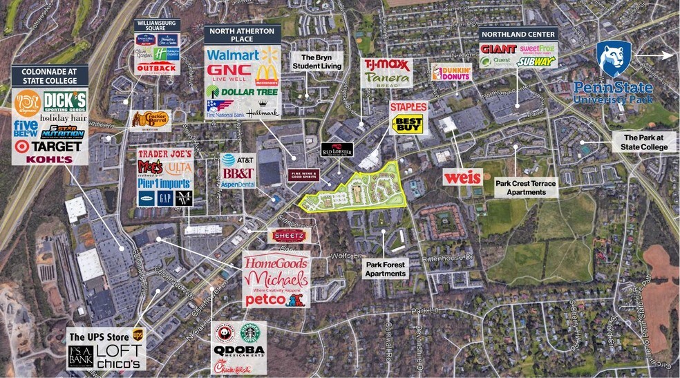 1694 N Atherton St, State College, PA à vendre - Aérien – Image 3 sur 4