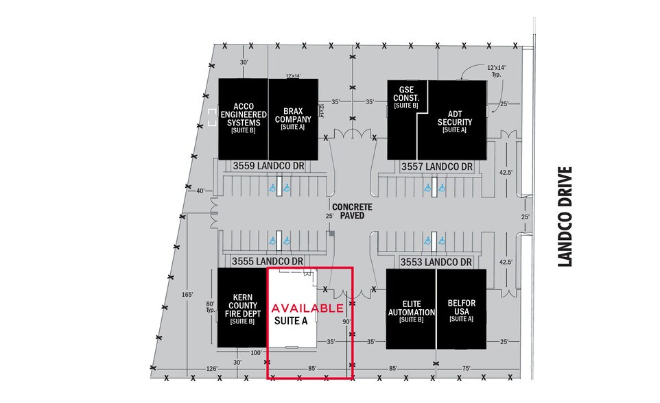 3555 Landco Dr, Bakersfield, CA à louer - Plan de site – Image 3 sur 3