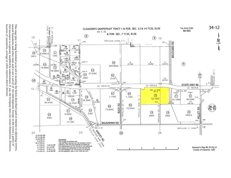 Hwy 86, Westmorland, CA à vendre - Plan cadastral – Image 1 sur 1