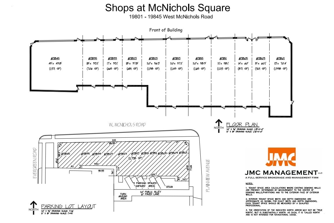 19801-19845 W McNichols Rd, Detroit, MI à louer Plan d’étage– Image 1 sur 1