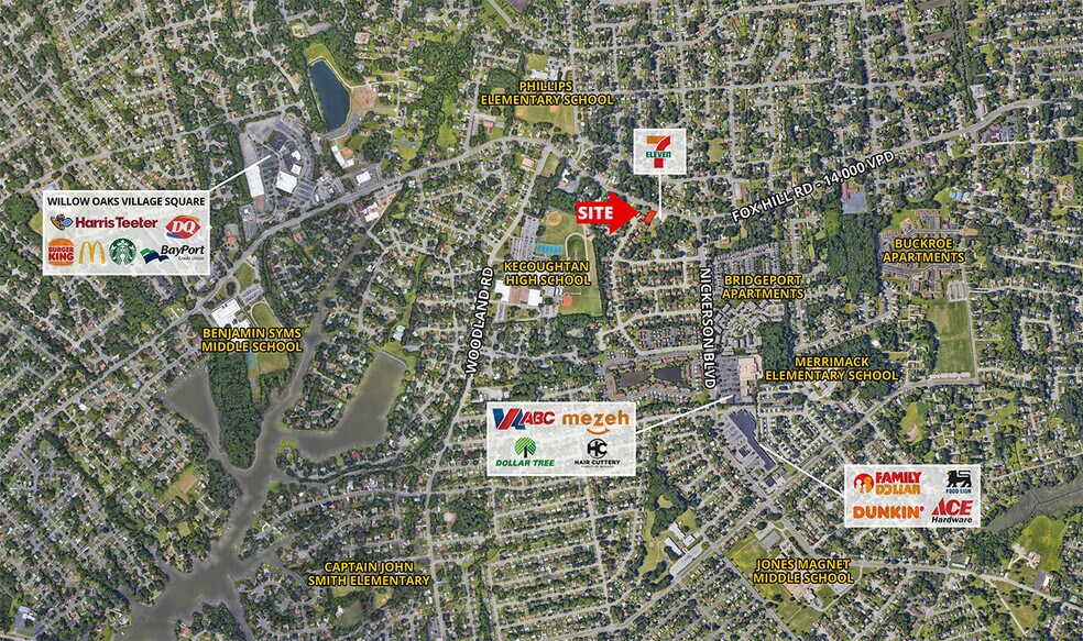 436 Fox Hill Rd, Hampton, VA à vendre - Aérien – Image 3 sur 5