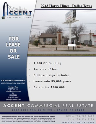 Plus de détails pour 9743 Harry Hines Blvd, Dallas, TX - Bureau/Local commercial à louer