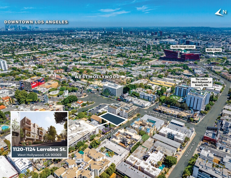 1124 Larrabee St, West Hollywood, CA à vendre - Aérien – Image 2 sur 7