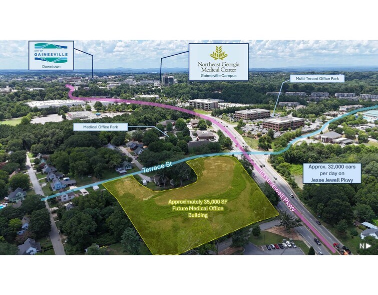 1550 Jesse Jewell Pkwy SE, Gainesville, GA à louer - Aérien – Image 2 sur 2
