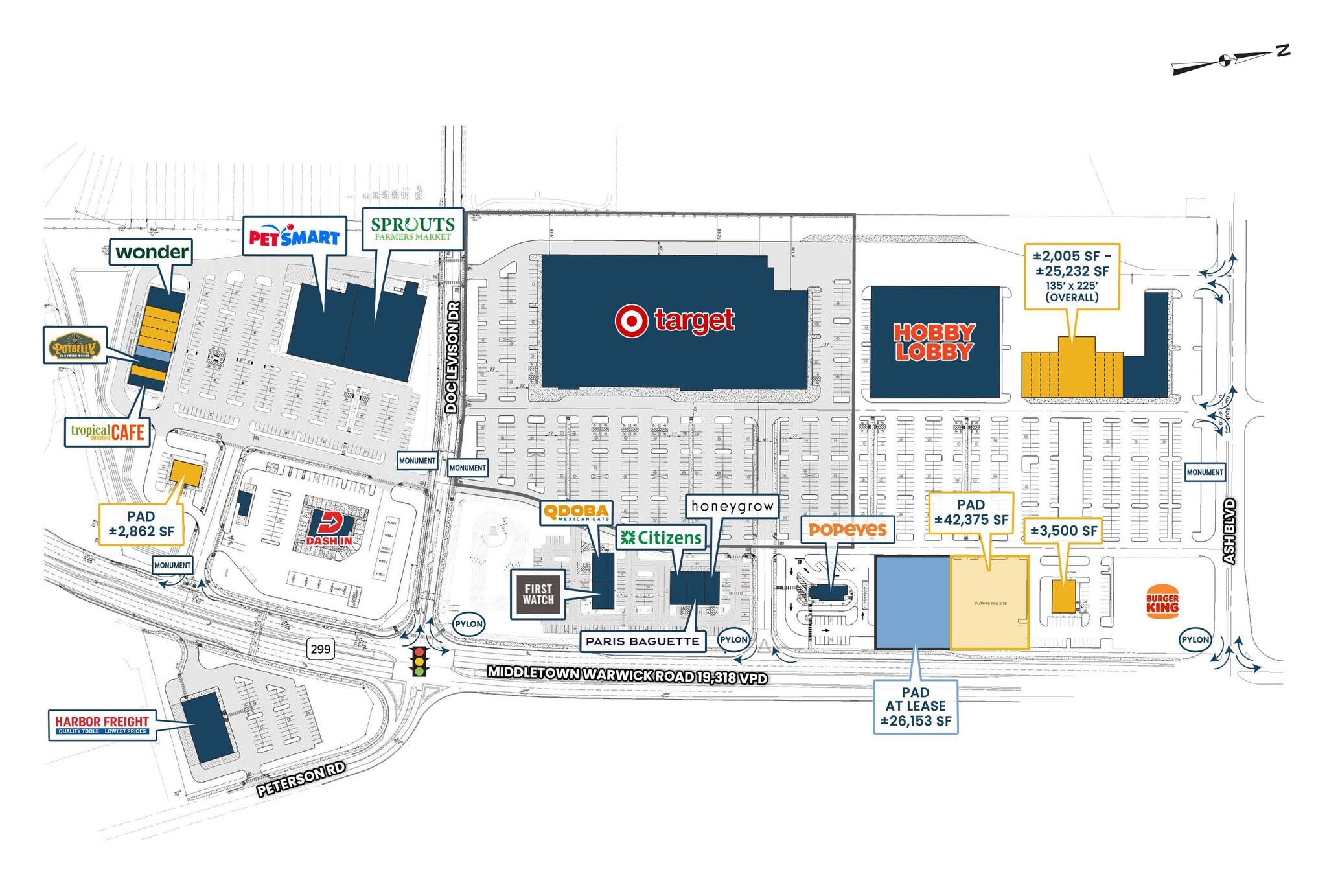 Route 301, Middletown, DE à louer Plan de site– Image 1 sur 1