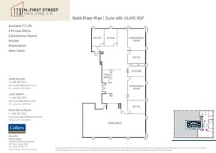 1737 N 1st St, San Jose, CA à louer Plan d’étage– Image 1 sur 1