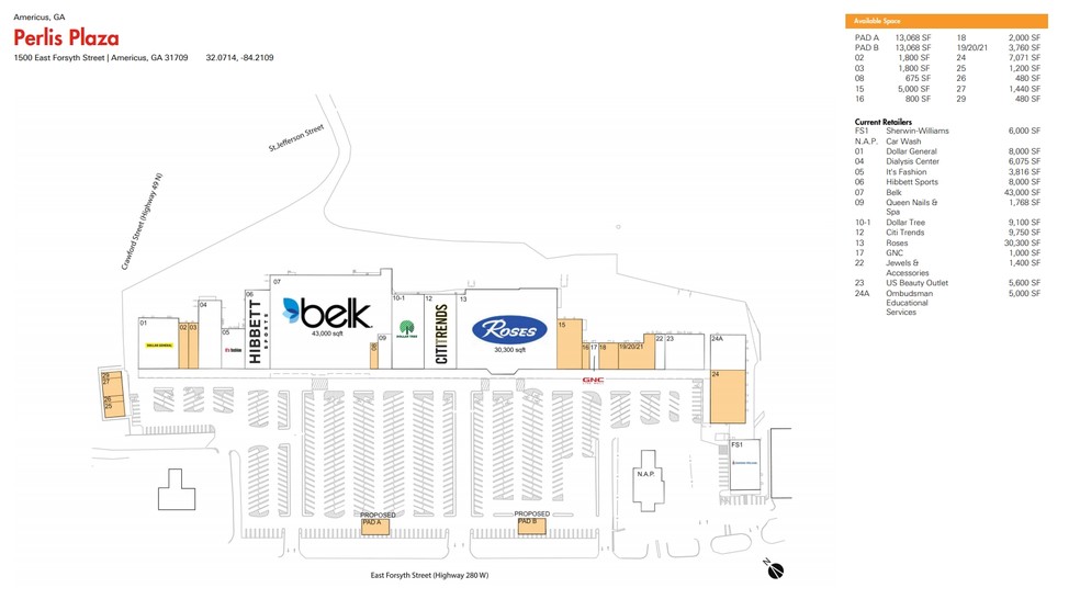 1500 E Forsyth St, Americus, GA à louer - Plan de site – Image 2 sur 6