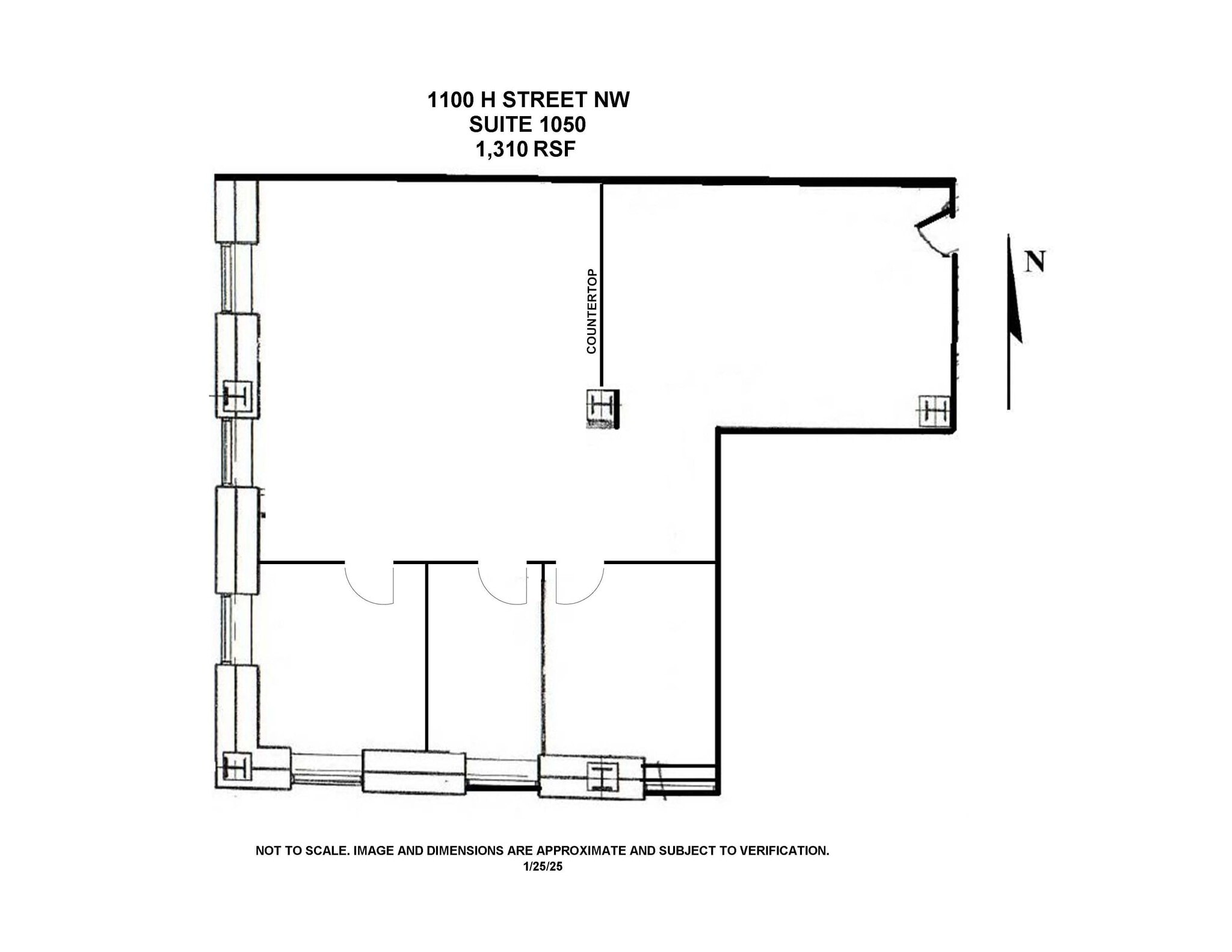 1100 H St NW, Washington, DC à louer Plan d’étage– Image 1 sur 7