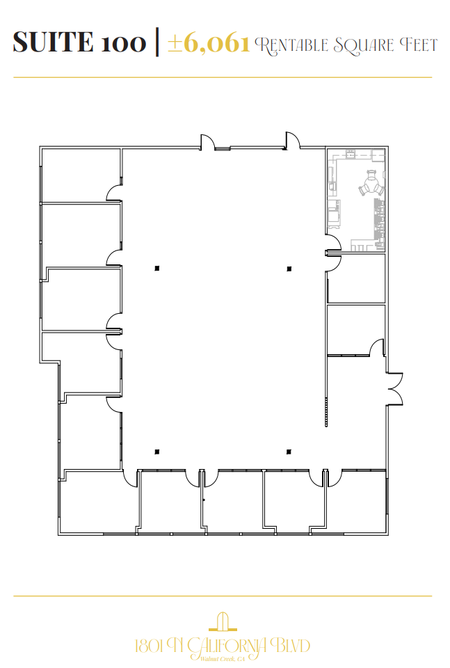 1801 N California Blvd, Walnut Creek, CA à louer Plan d’étage– Image 1 sur 1