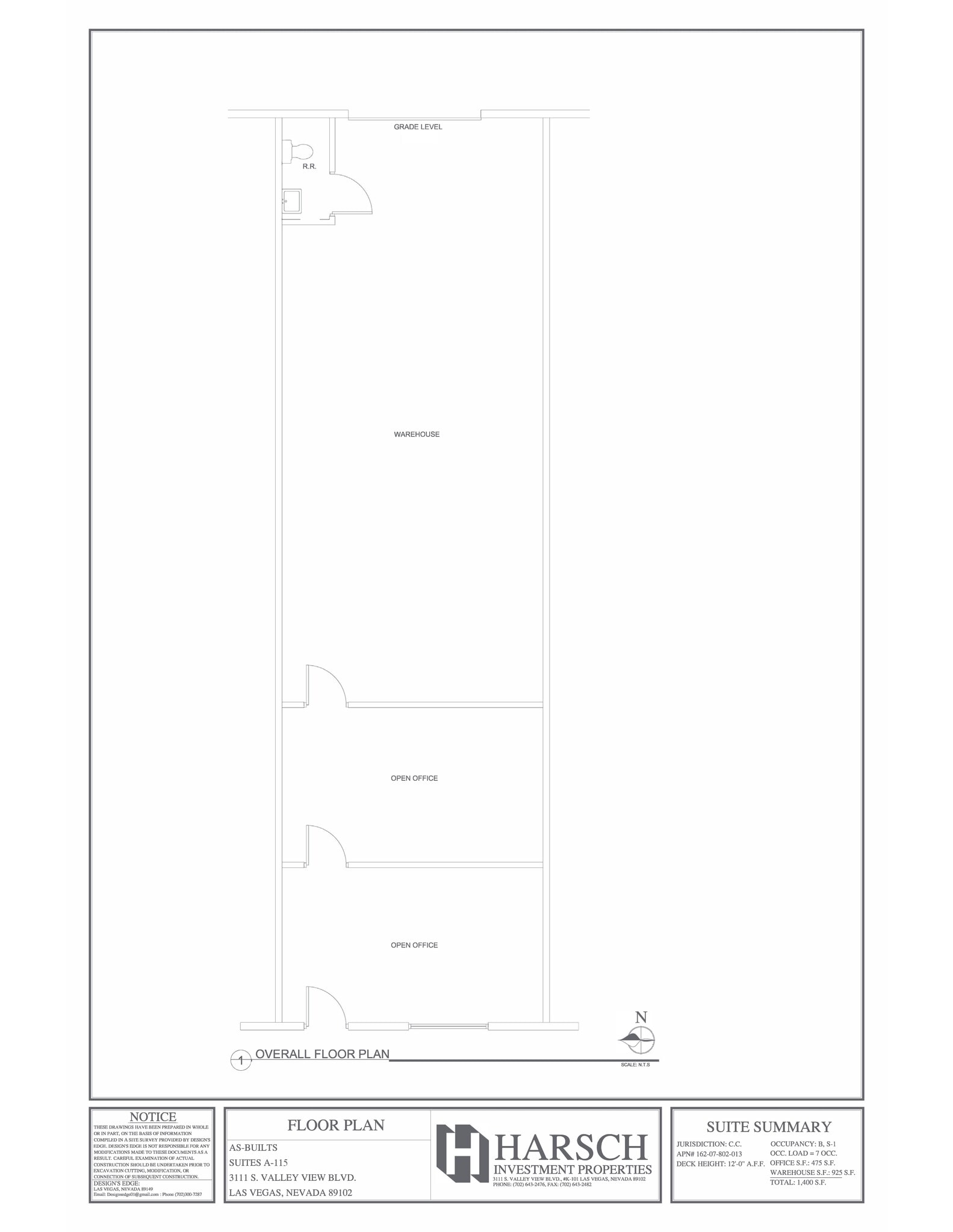 3111 S Valley View Blvd, Las Vegas, NV à louer Plan de site– Image 1 sur 1