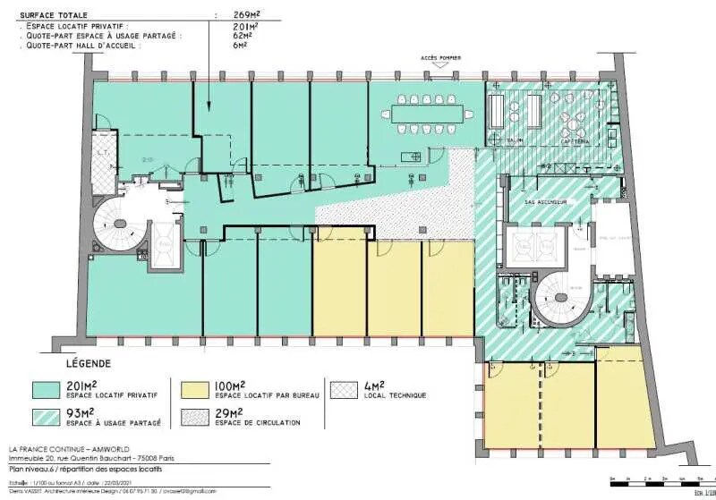 20 Rue Quentin-Bauchart, Paris à louer Plan d’étage– Image 1 sur 2