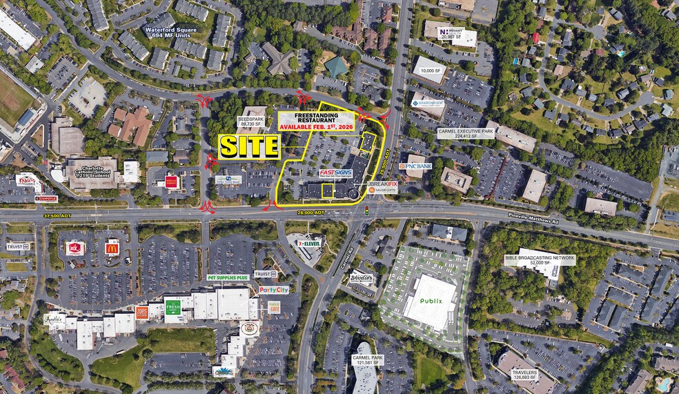 7510 Pineville-Matthews Rd, Charlotte, NC à louer - Aérien – Image 2 sur 4