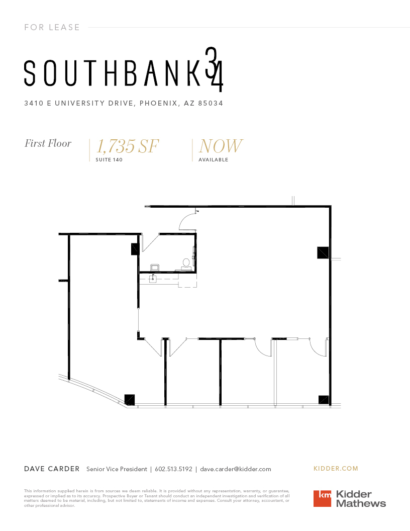 3410 E University Dr, Phoenix, AZ à louer Plan d’étage– Image 1 sur 3