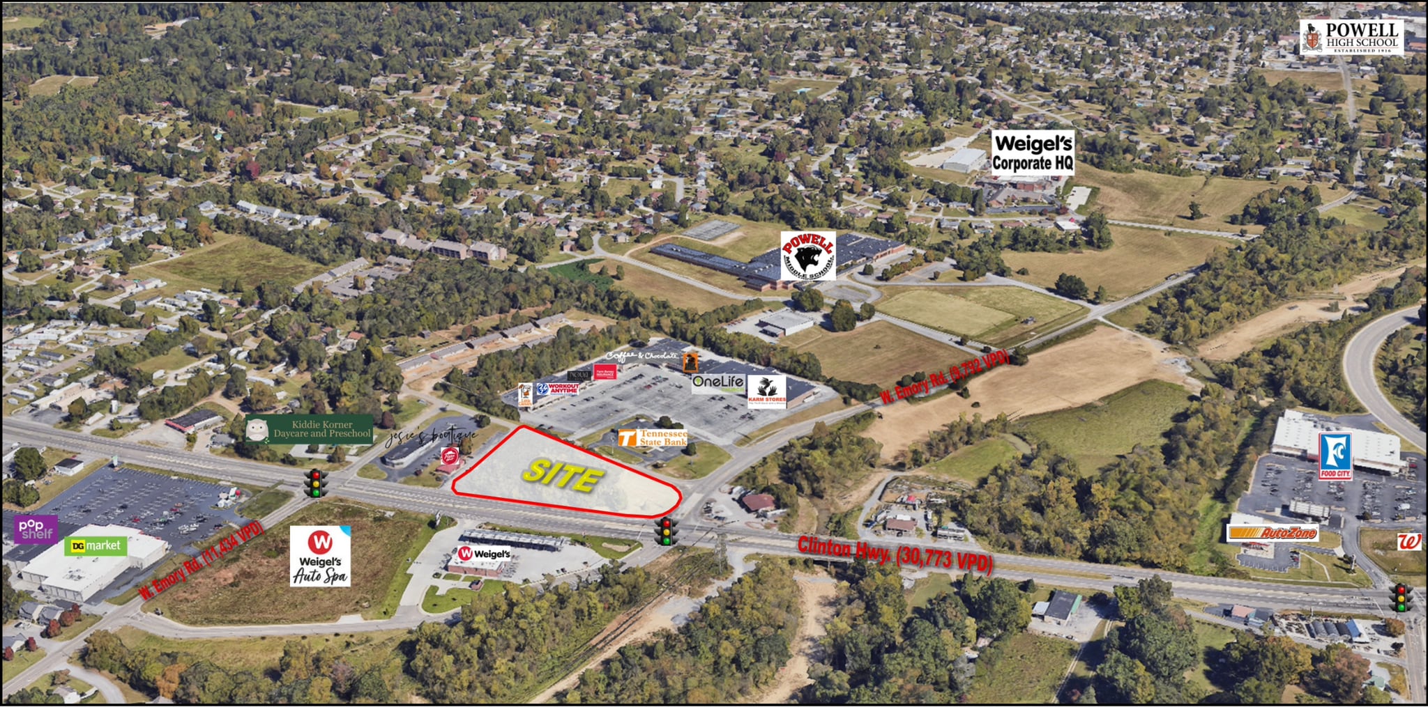 7536 Clinton Hwy, Powell, TN à louer Aérien– Image 1 sur 2
