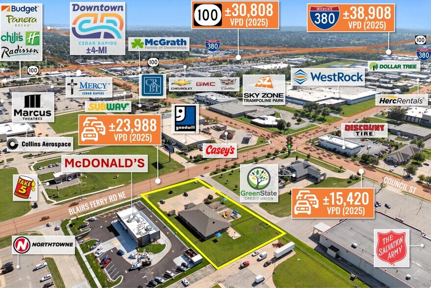 1350 Blairs Ferry Rd NE, Cedar Rapids, IA à louer - Photo de l’immeuble – Image 2 sur 18