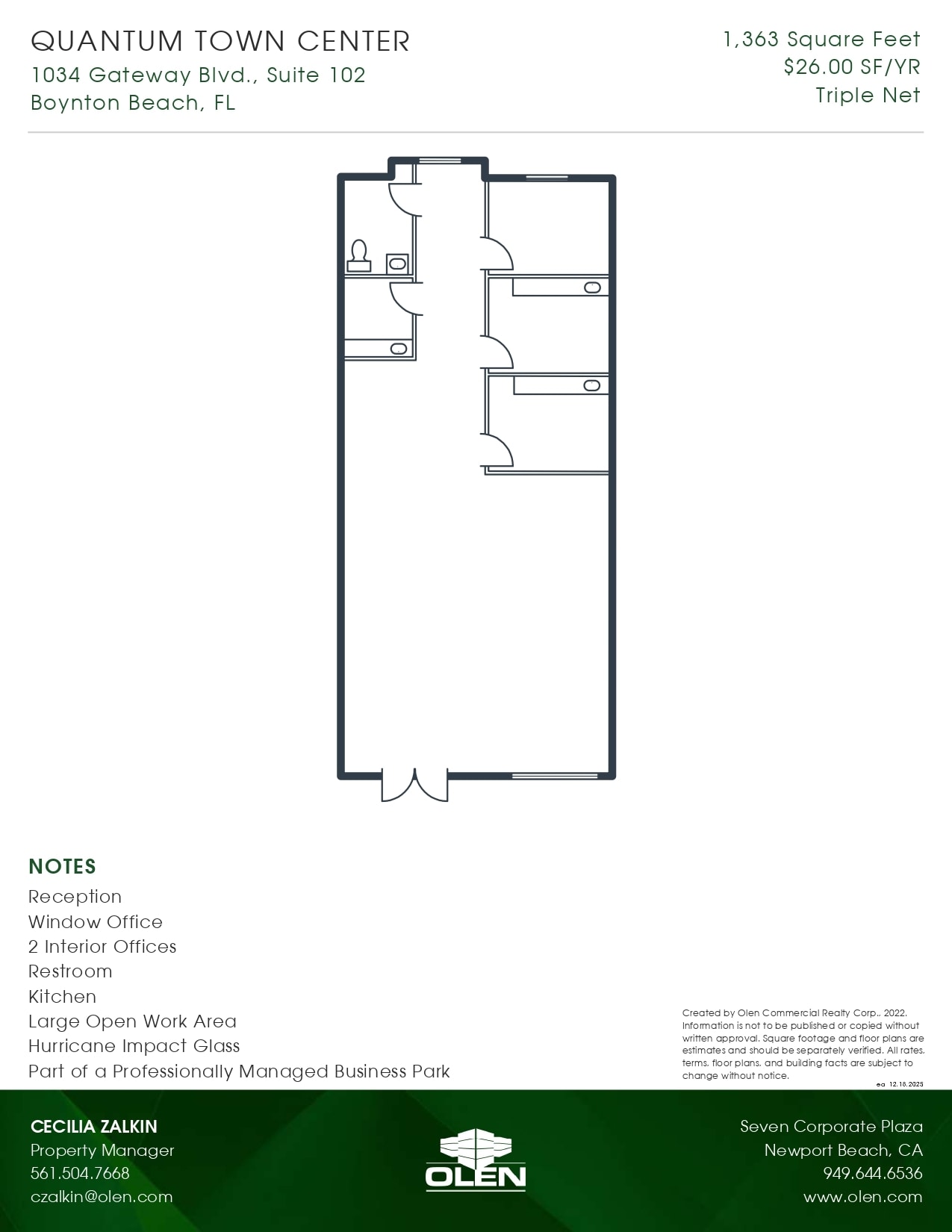1000-1090 Gateway Blvd, Boynton Beach, FL à louer Plan d’étage– Image 1 sur 1