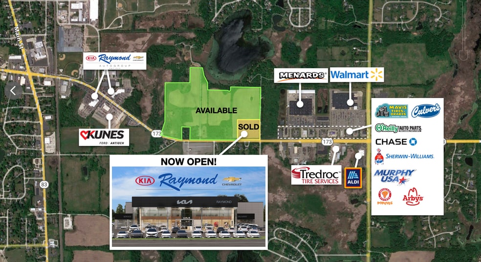 IL Route 173 & Brown Rd, Antioch, IL à vendre - Aérien – Image 2 sur 5