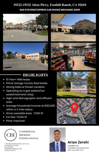 Plus de détails pour 19222-19232 Alton Pky, Foothill Ranch, CA - Local commercial à vendre