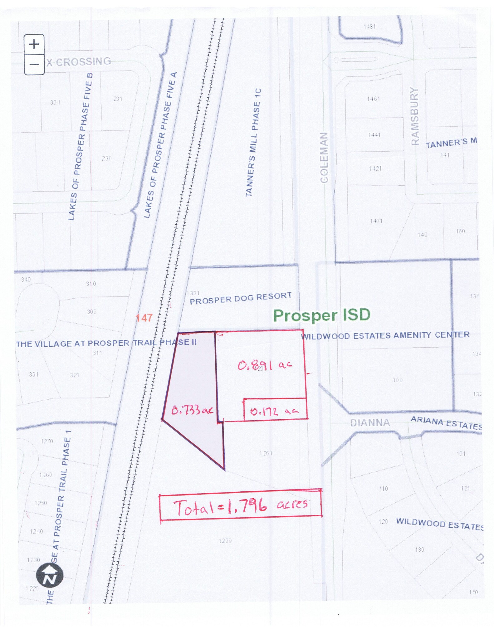 1295 N Coleman St, Prosper, TX à vendre Plan cadastral– Image 1 sur 3